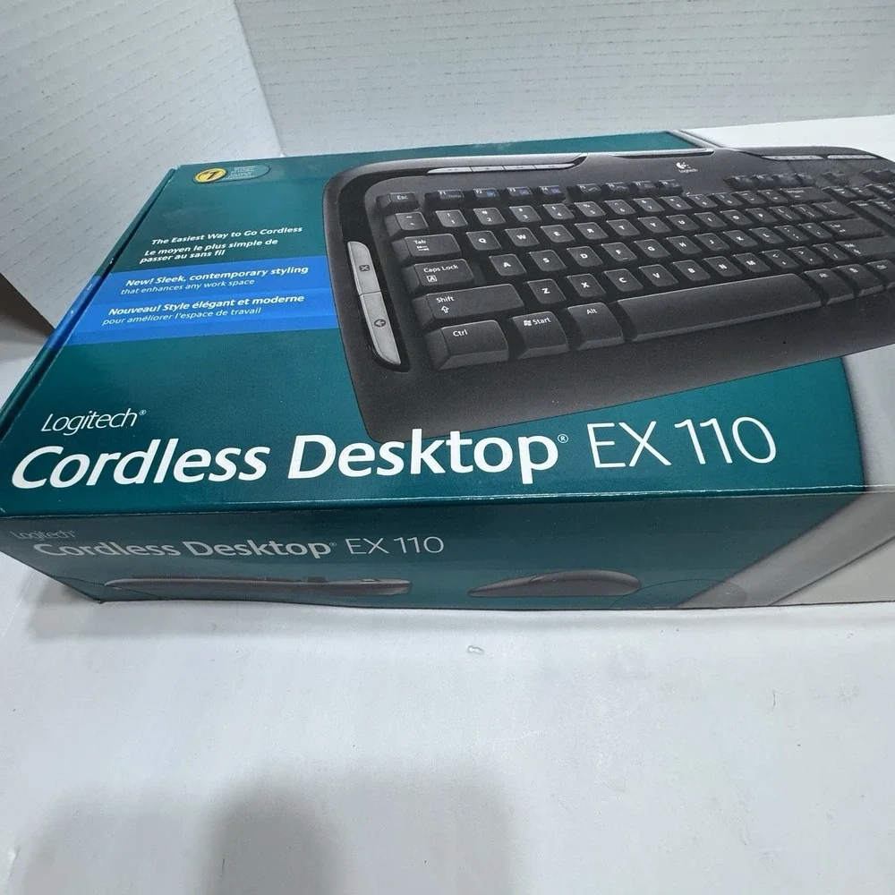 Logitech Cordless Desktop EX 110 Wireless Keyboard and Mouse Combo No CD